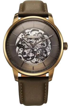 Titan Automatic Color Upgrade Brown Dial Brown Leather Strap Watch For Men