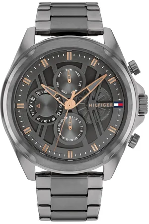 Tommy Hilfiger Multifunction Grey Dial Grey Color Stainless Steel Strap Watch For Men