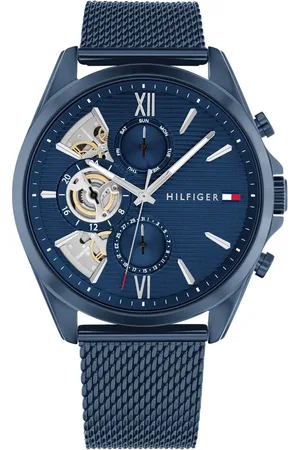 Tommy Hilfiger Multifunction Blue Dial Blue Color Stainless Steel Strap Watch For Men