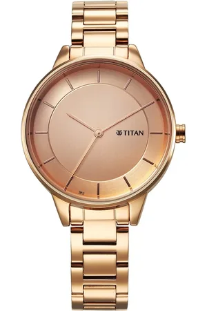 Titan Razzle Dazzle Quartz Analog Rose Gold Dial Stainless Steel Strap Watch For Women
