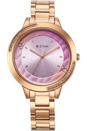 Titan Razzle Dazzle Quartz Analog Pink Dial Stainless Steel Strap Watch For Women