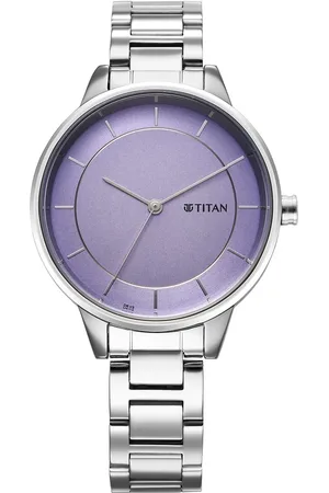 Titan Razzle Dazzle Quartz Analog Mauve Dial Stainless Steel Strap Watch For Women