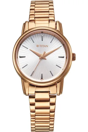 Titan Karishma Quartz Analog Silver Dial Rose Gold Stainless Steel Strap Watch For Women