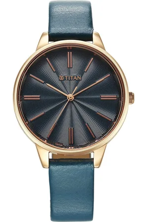 Titan Neo Quartz Analog Blue Dial Leather Strap Watch For Women