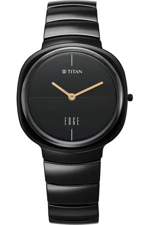 Titan Edge Squircle Quartz in Rich Black with Glossy Ceramic Unisex Watch