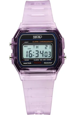 Titan By Titan Clear Series Digital Dial Purple Plastic Strap Watch For Kids