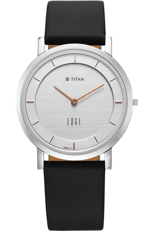 Titan Edge Quartz Analog White Dial Blue Leather Strap Watch For Men
