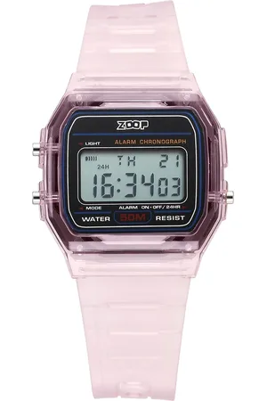 Titan By Titan Clear Series Digital Dial Pink Plastic Strap Watch For Kids