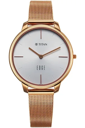 Titan Edge White Dial Analog Stainless Steel Strap watch for Women