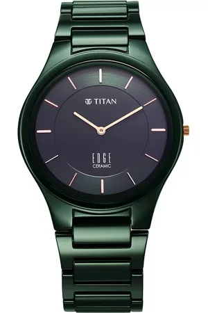 Titan Edge Ceramic Quartz in Glossy Green Dial Watch for Men