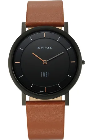 Titan Quartz Analog Black Dial Leather Strap Watch for Men