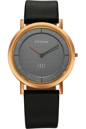 Titan Quartz Analog Anthracite Dial Leather Strap Watch for Men