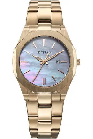 Titan Workday Wonders Quartz Analog with Date Mother Of Pearl Dial Stainless Steel Strap Watch For Women