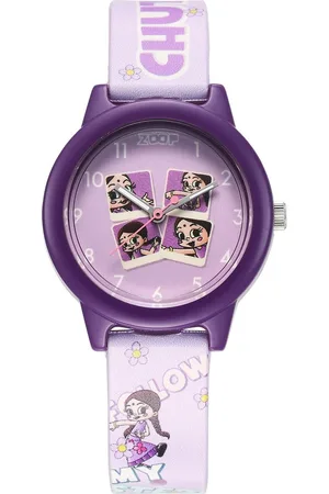 Titan By Titan Chhota Bheem Quartz Analog Purple Dial Multicoloured Plastic Strap Watch For Kids