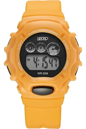 Titan Pop Colour Digital Black Dial Yellow Plastic Strap Watch For Kids