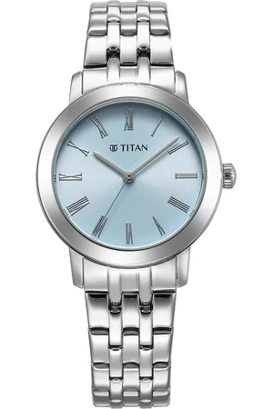 Titan Workmode Quartz Analog Blue Dial Stainless Steel Strap Watch For Women