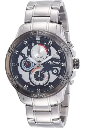 Titan Quartz Chronograph White Dial Stainless Steel Strap Watch for Men