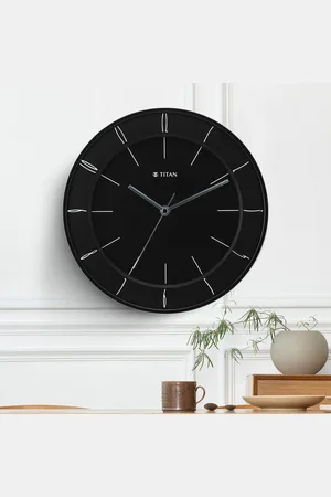 Titan Contemporary Black Wall Clock with Domed Glass - 27 cm x 27 cm (Small)