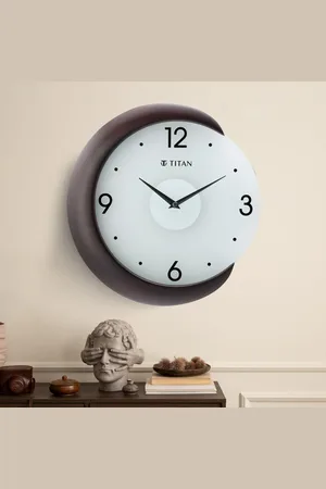 Titan Wooden Half Moon Wall Clock with Glass Dial - 32 cm x 31 cm (Medium)