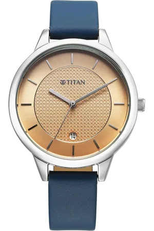 Titan Neo Workwear Quartz Analog Peach Dial Leather Strap Watch For Women