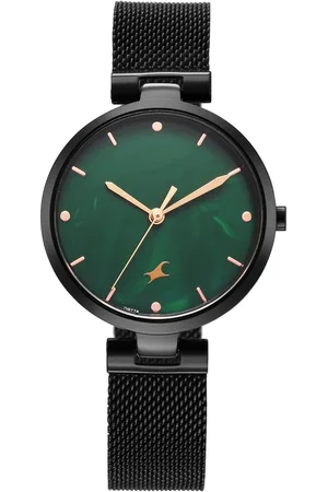 Fastrack Stunners X Quartz Analog Green Mother Of Pearl Dial Stainless Steel Strap Watch For Girls