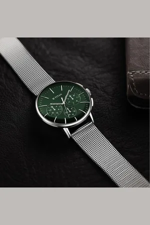 Titan Light leathers Multifunction Anthracite Dial Stainless Steel Strap Watch For Men