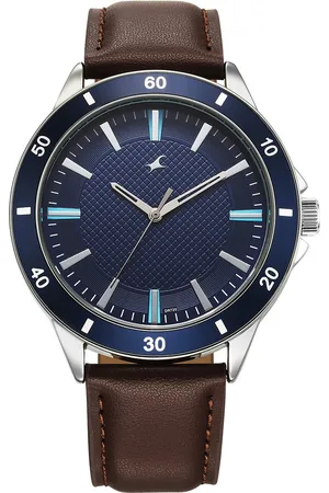 Fastrack Stunners X Quartz Analog Blue Dial Leather Strap Watch For Guys