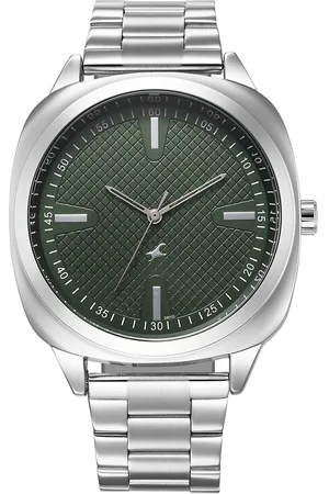 Fastrack Stunners X Quartz Analog Green Dial Stainless Steel Strap Watch For Guys