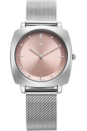 Fastrack Stunners X Quartz Analog Pink Dial Stainless Steel Strap Watch For Girls