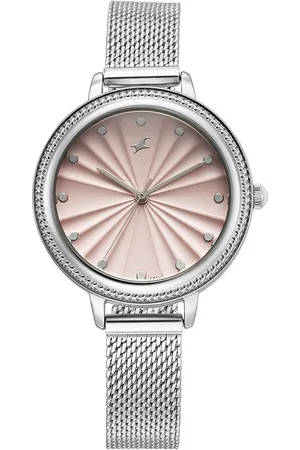 Fastrack Stunners X Quartz Analog Pink Dial Stainless Steel Strap Watch For Girls
