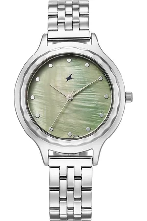 Fastrack Stunners X Quartz Analog Green Dial Stainless Steel Strap Watch For Girls