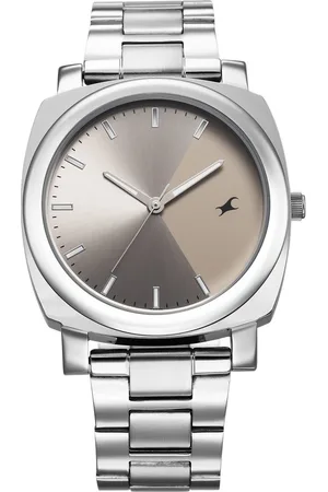 Fastrack Stunners X Quartz Analog Grey Dial Stainless Steel Strap Watch For Guys