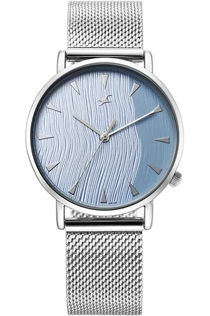 Fastrack Stunners X Quartz Analog Blue Dial Stainless Steel Strap Watch For Girls