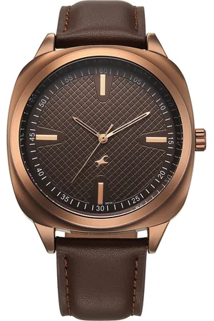 Fastrack Stunners X Quartz Analog Brown Dial Leather Strap Watch For Guys