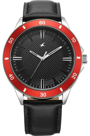 Fastrack Stunners X Quartz Analog Black Dial Leather Strap Watch For Guys