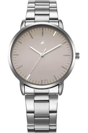 Fastrack Stunners X Quartz Analog Beige Dial Stainless Steel Strap Watch For Guys