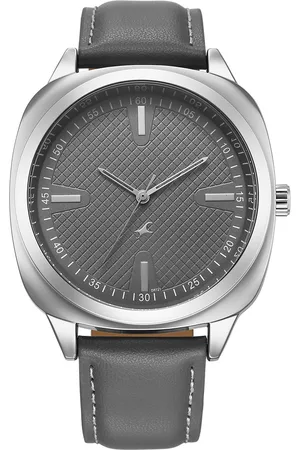 Fastrack Stunners X Quartz Analog Grey Dial Leather Strap Watch For Guys