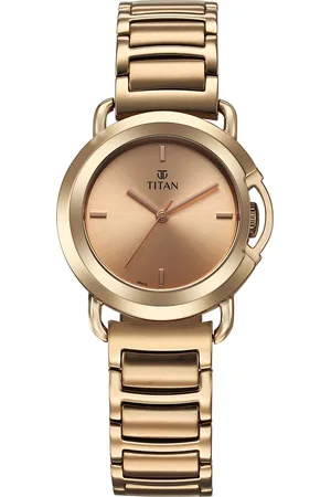 Titan Workmode Quartz Analog Rose Gold Dial Stainless Steel Strap Watch For Women
