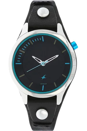 Fastrack Motorheads Quartz Analog Black Dial Leather Strap Watch for Girls