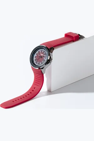 Sonata Poze Quartz Analog Red Dial Plastic Strap Watch For Men