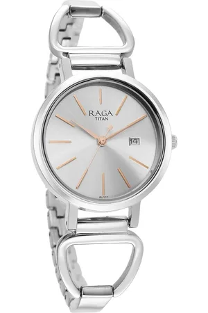 Titan Raga Viva Silver Analog Date Metal Strap watch for Women