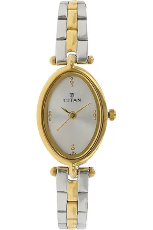 Titan Quartz Analog Silver Dial Stainless Steel Strap Watch for Women