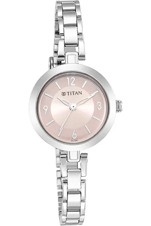 Titan Lagan Pink Dial Analog Metal Strap Watch for Women