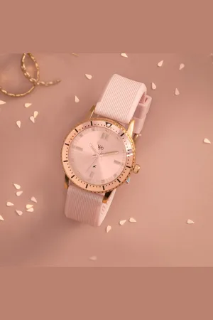 Fastrack Vyb Manifester By Quartz Analog Pink Dial Silicone Strap Watch For Girls