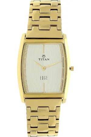 Titan Quartz Analog Champagne Dial Stainless Steel Strap Watch for Men