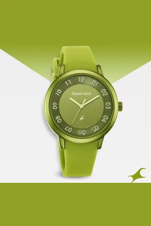Fastrack Pop Colours Green Dial Silicone Strap Watch for Girls