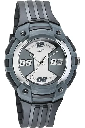SF Turbo Quartz Analog Grey Dial PU Strap Watch for Men