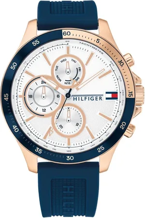 Tommy Hilfiger Quartz Multifunction White Dial Silicone Strap Watch for Men