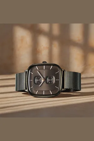 Titan Avant Garde Quartz Multifunction Brown Dial With Green Color Stainless Steel Strap Watch For Men