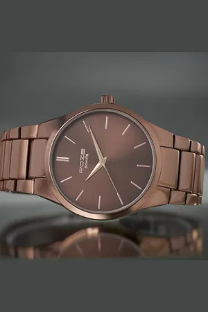 Sonata Poze Quartz Analog Brown Dial Metal Strap Watch for Men